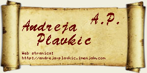Andreja Plavkić vizit kartica